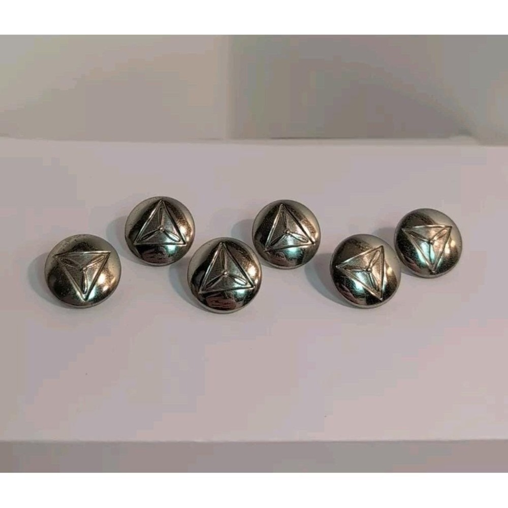 Vintage WW1 WW2 Waterbury Military Civil Air Patrol Button‎ Set 6 Nickel Plate